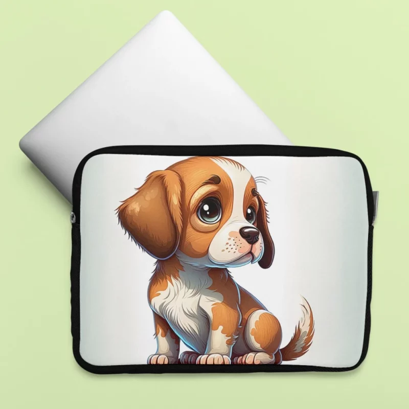 Cute Puppy Dog Portrait Print Laptop Sleeve