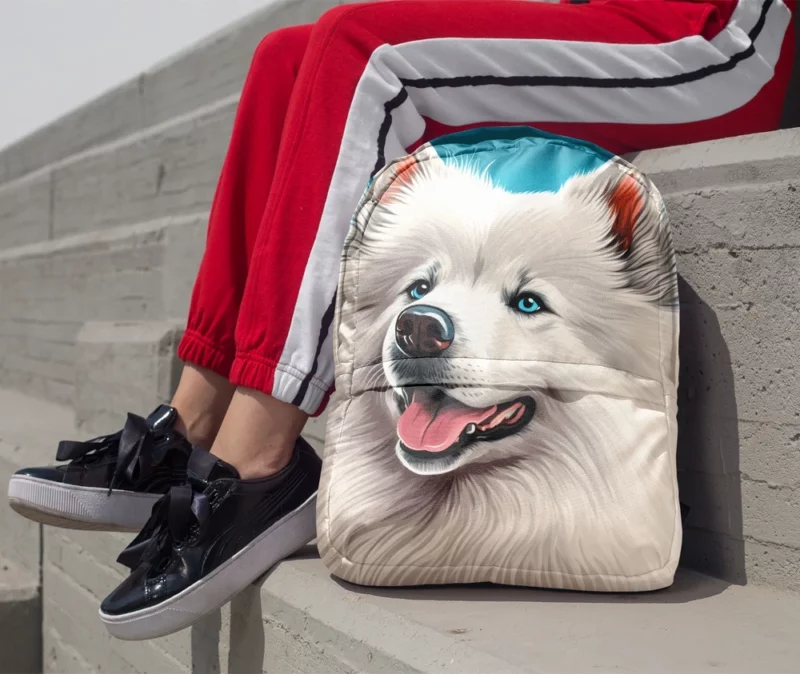 Cute Samoyed Dog Figurine Backpack 1