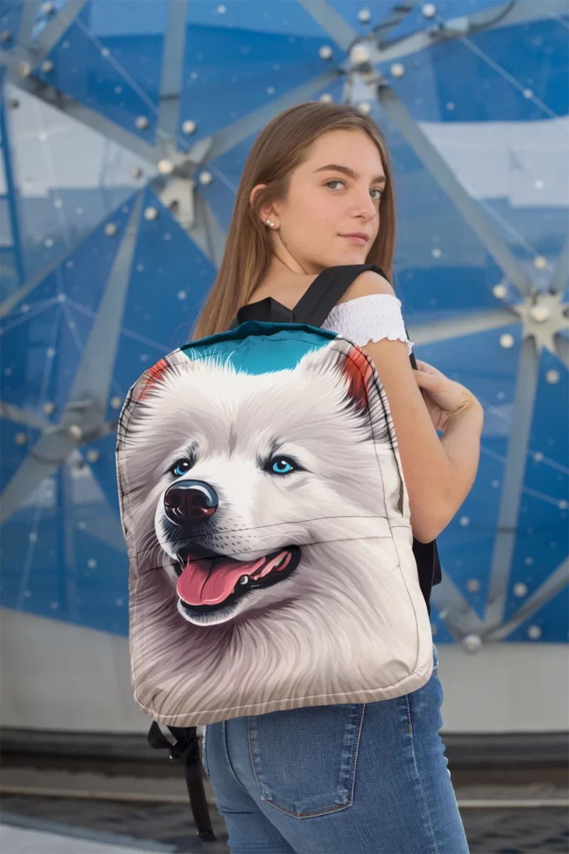 Cute Samoyed Dog Figurine Backpack 2