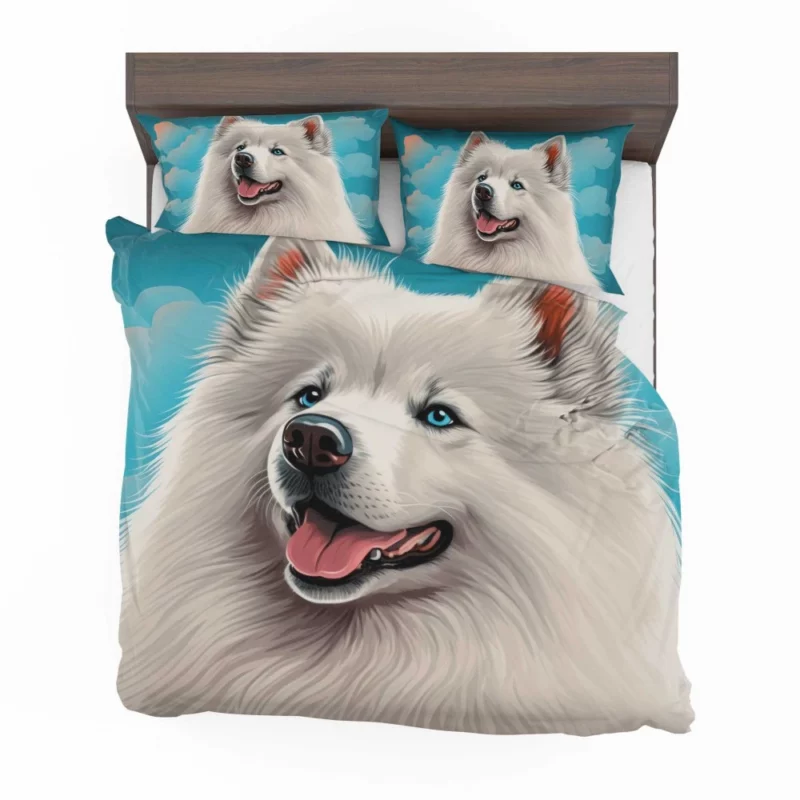 Cute Samoyed Dog Figurine Bedding Set 2