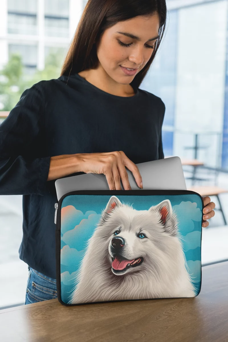 Cute Samoyed Dog Figurine Laptop Sleeve 1