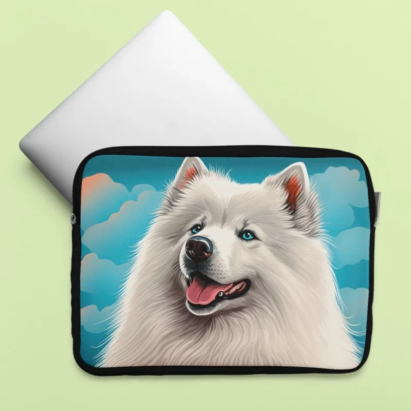 Cute Samoyed Dog Figurine Laptop Sleeve