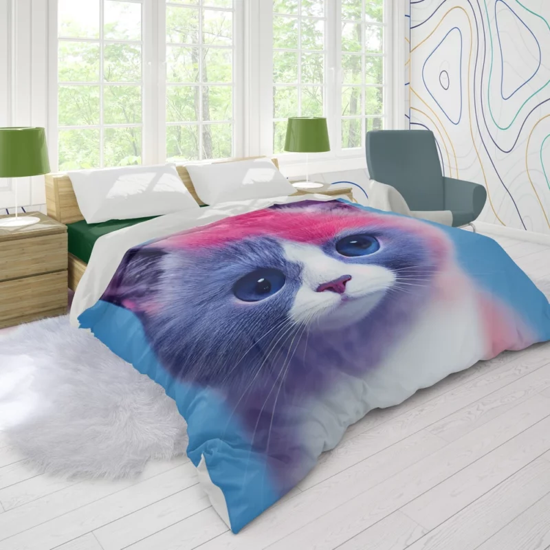 Cute Snowshoe Cat Duvet Cover