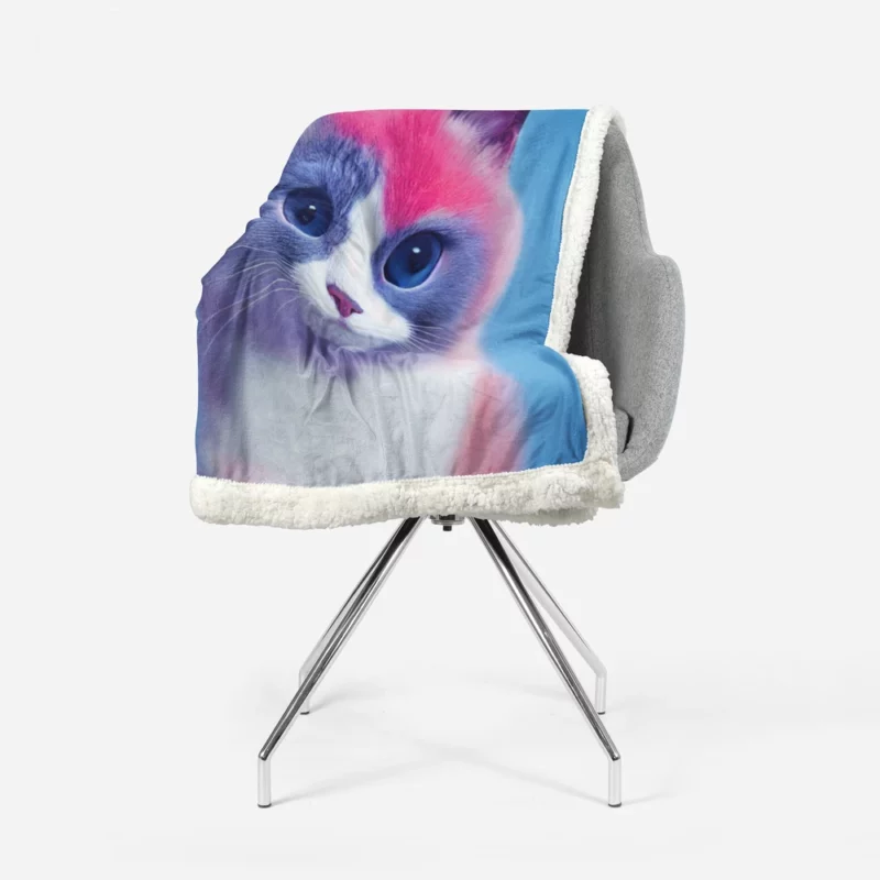 Cute Snowshoe Cat Sherpa Fleece Blanket 1