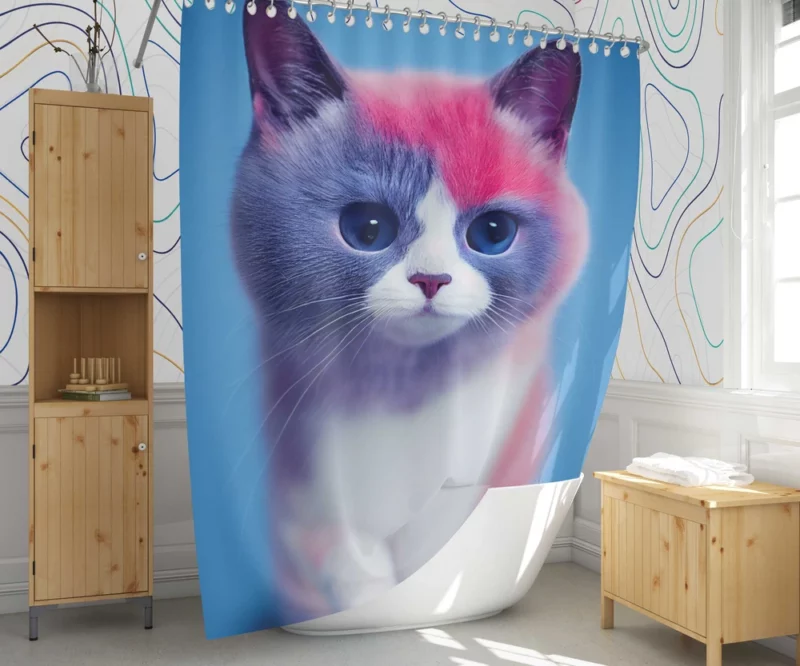 Cute Snowshoe Cat Shower Curtain 1