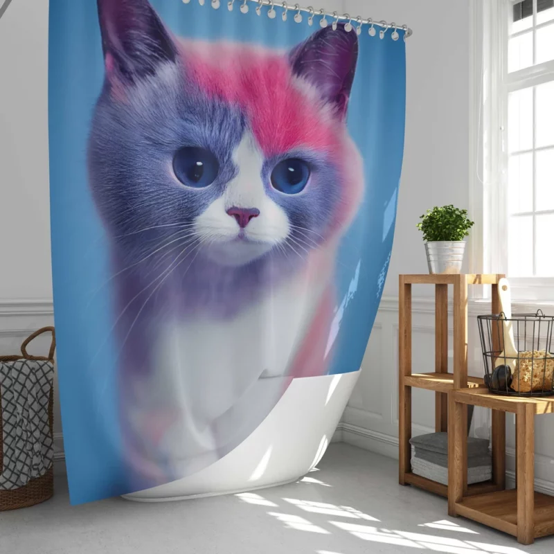 Cute Snowshoe Cat Shower Curtain