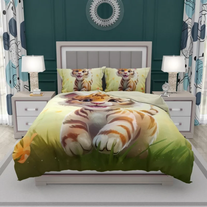 Cute Tiger Illustration Bedding Set 1