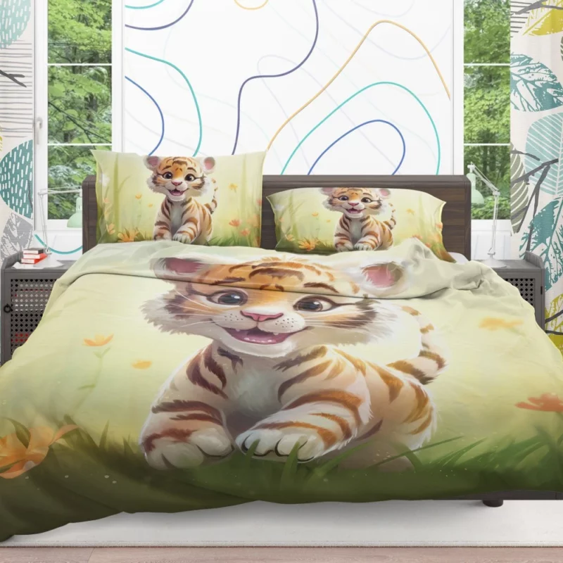 Cute Tiger Illustration Bedding Set