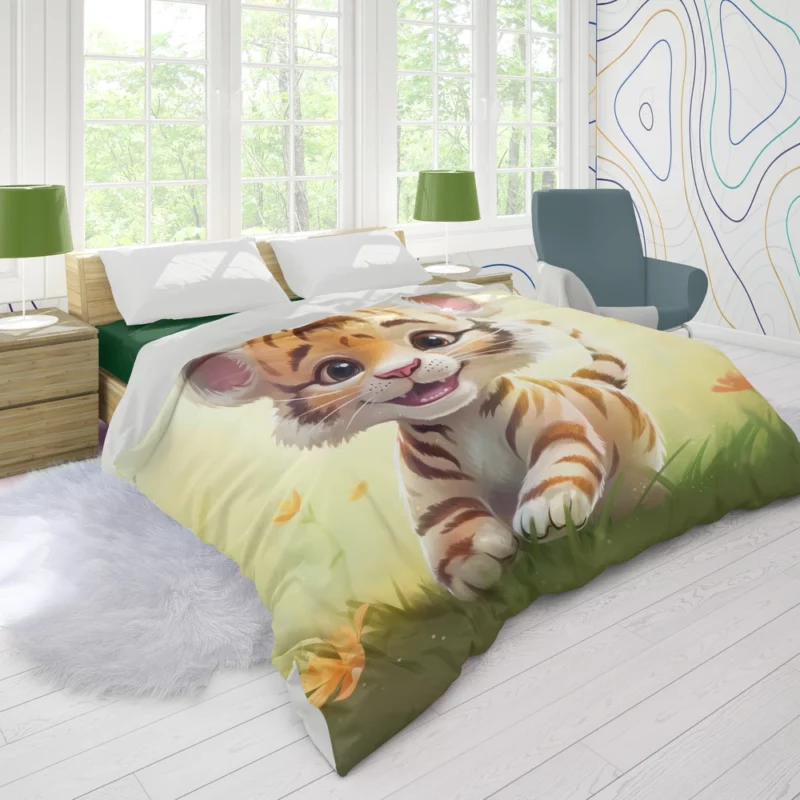 Cute Tiger Illustration Duvet Cover