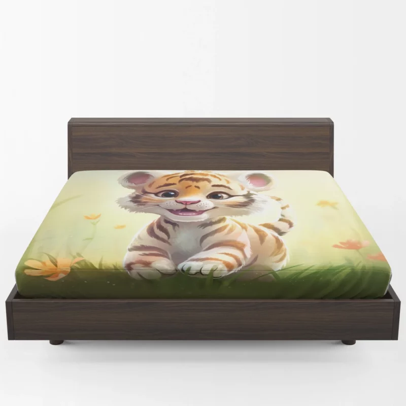 Cute Tiger Illustration Fitted Sheet 1