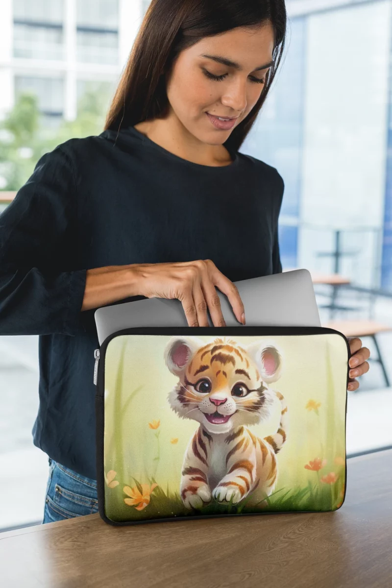 Cute Tiger Illustration Laptop Sleeve 1