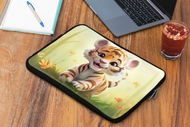 Cute Tiger Illustration Laptop Sleeve 2