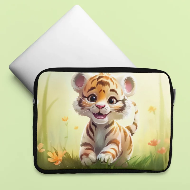 Cute Tiger Illustration Laptop Sleeve