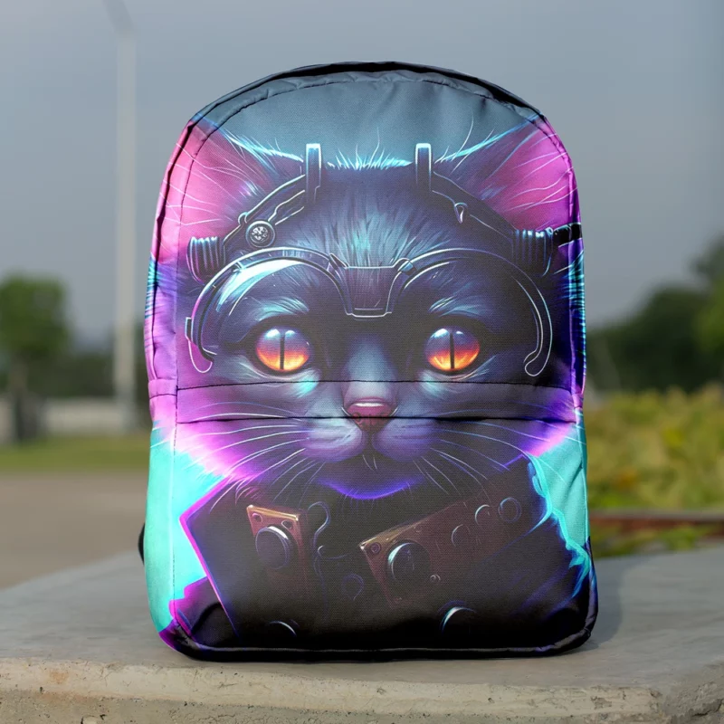 Cyberpunk Style Cyber Cat Art Backpack