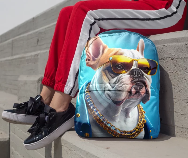 Dapper Doggo in Blue & Gold Backpack 1