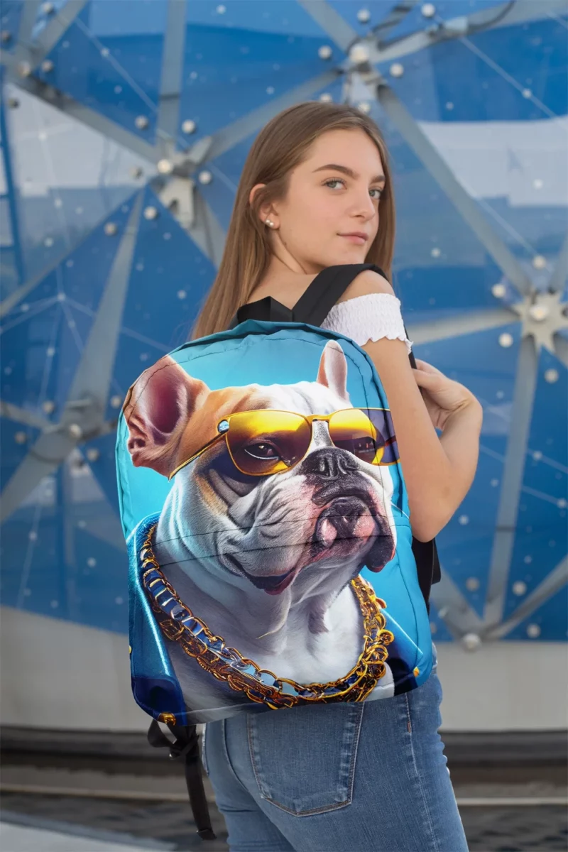 Dapper Doggo in Blue & Gold Backpack 2