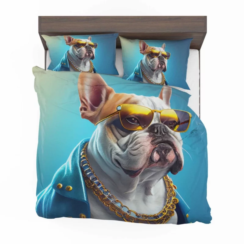 Dapper Doggo in Blue & Gold Bedding Set 2