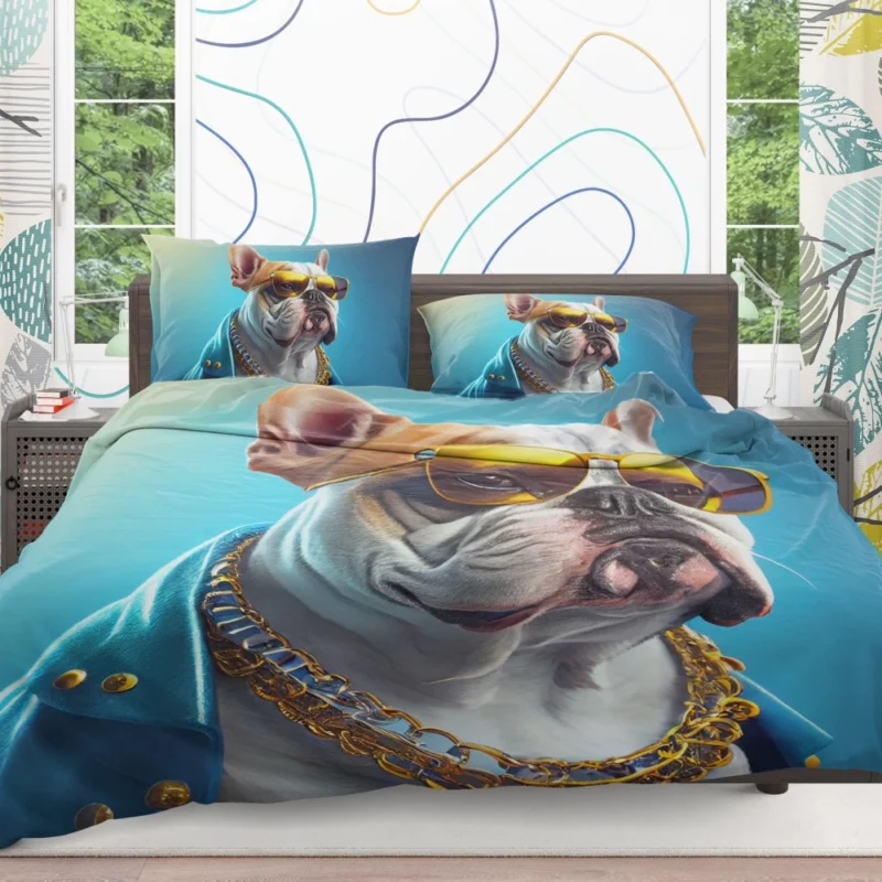 Dapper Doggo in Blue & Gold Bedding Set