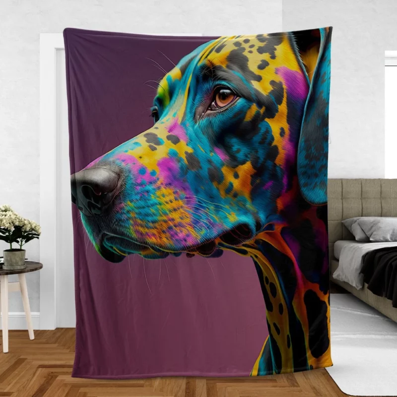 Distinctive Multicolor Dalmatian Fleece Blanket