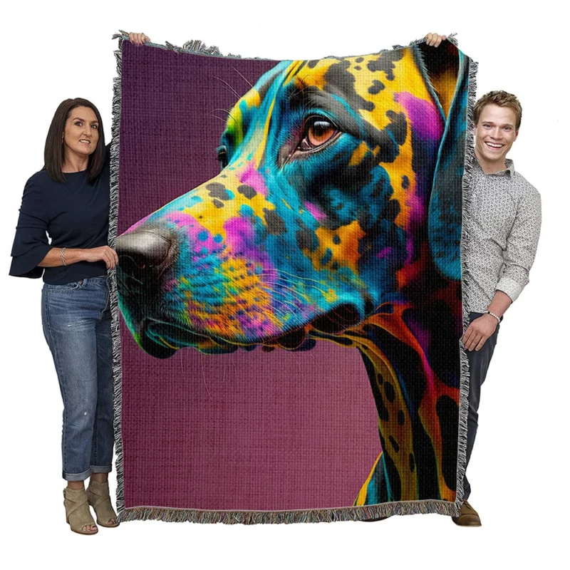 Distinctive Multicolor Dalmatian Woven Blanket