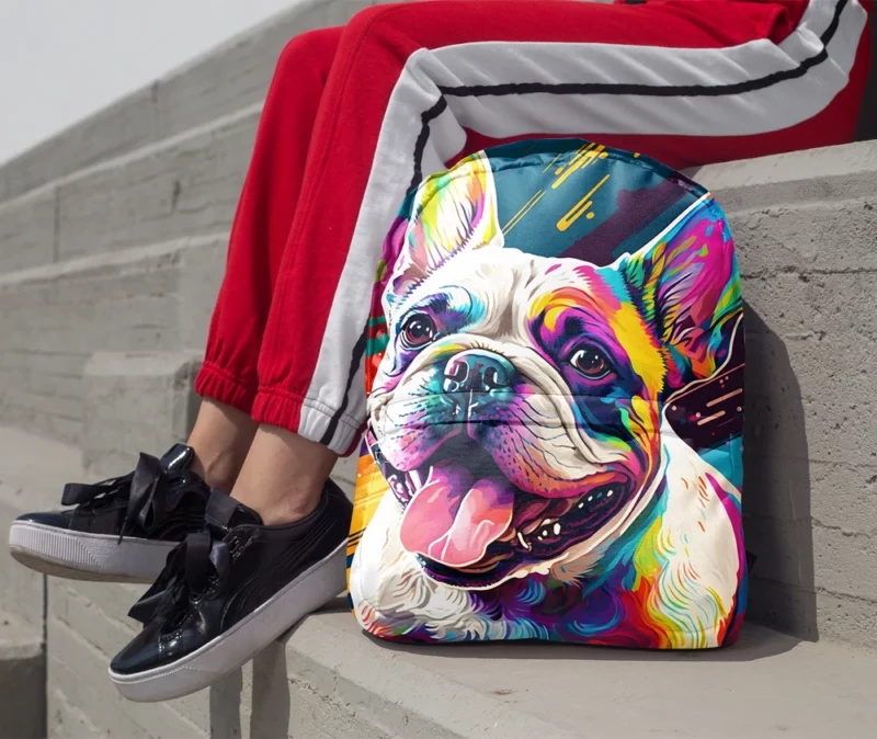 Dog Painting with Tongue Out Sculpture Backpack 1