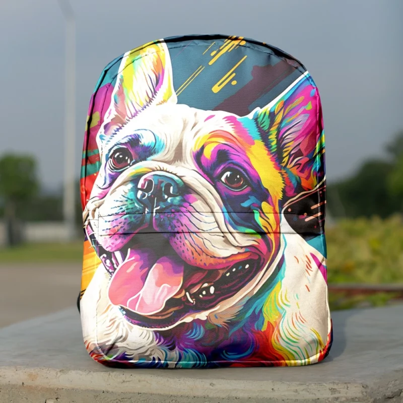 Dog Painting with Tongue Out Sculpture Backpack