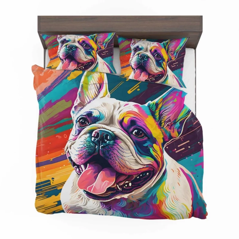 Dog Painting with Tongue Out Sculpture Bedding Set 2