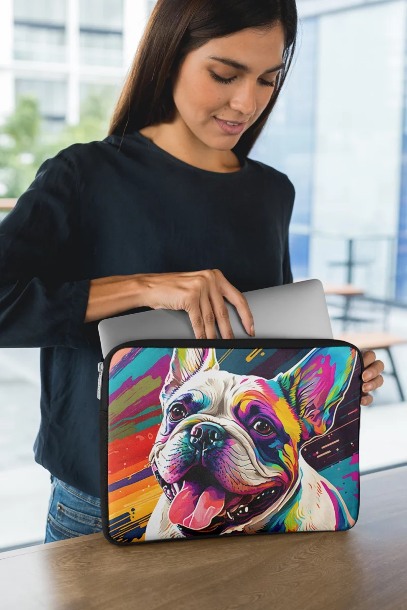 Dog Painting with Tongue Out Sculpture Laptop Sleeve 1