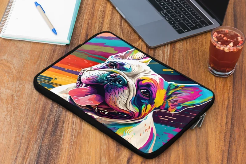 Dog Painting with Tongue Out Sculpture Laptop Sleeve 2