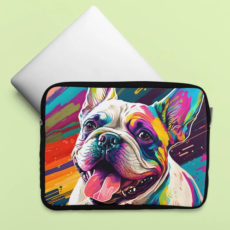 Dog Painting with Tongue Out Sculpture Laptop Sleeve