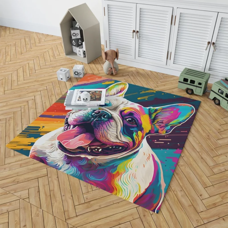 Dog Painting with Tongue Out Sculpture Rug 1