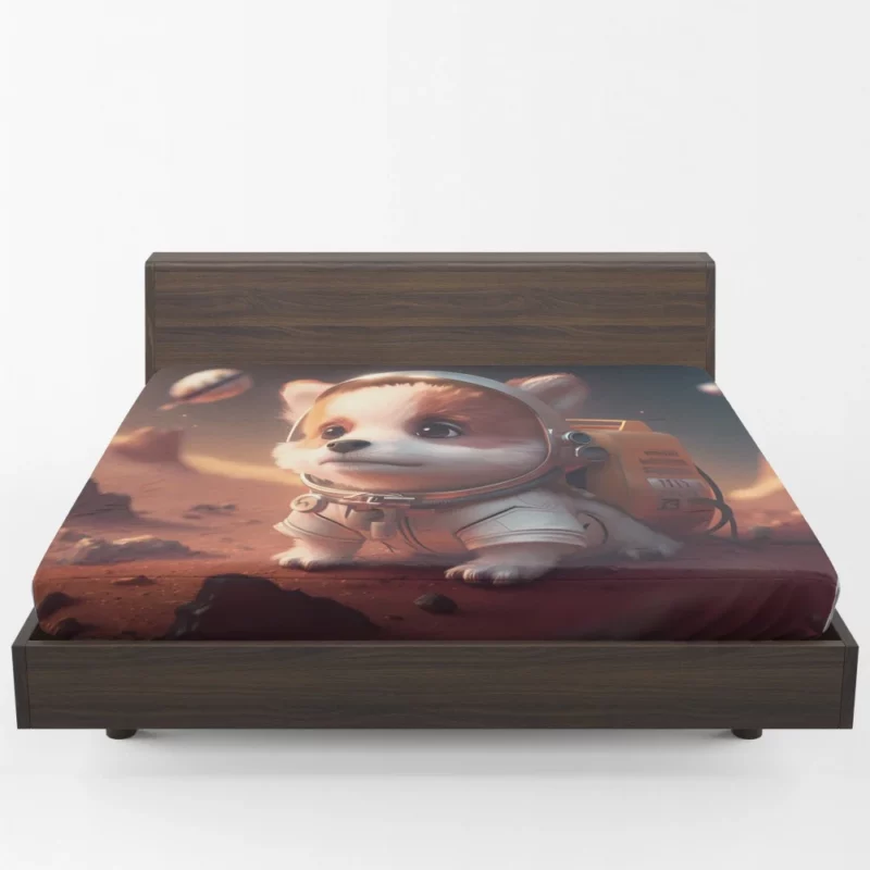 Dog Space Suit Fitted Sheet 1