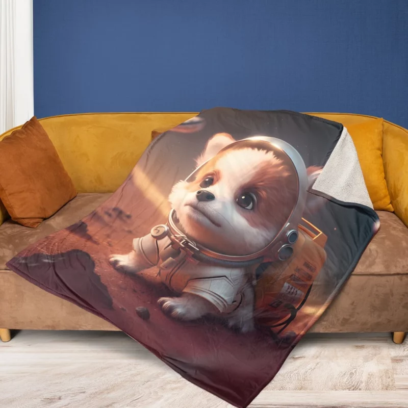 Dog Space Suit Fleece Blanket 1