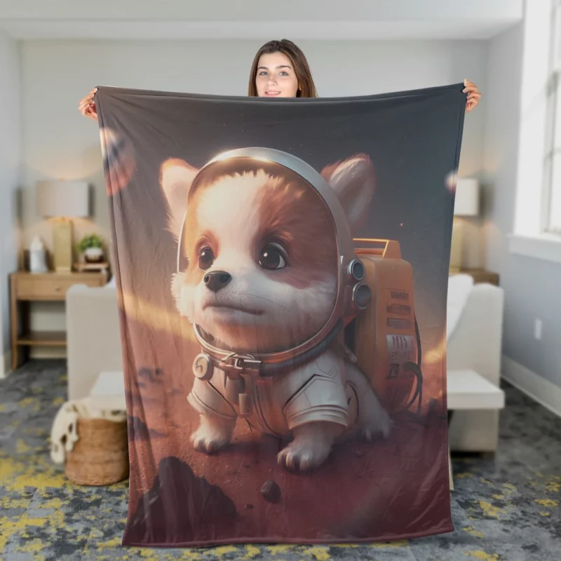 Dog Space Suit Fleece Blanket 2