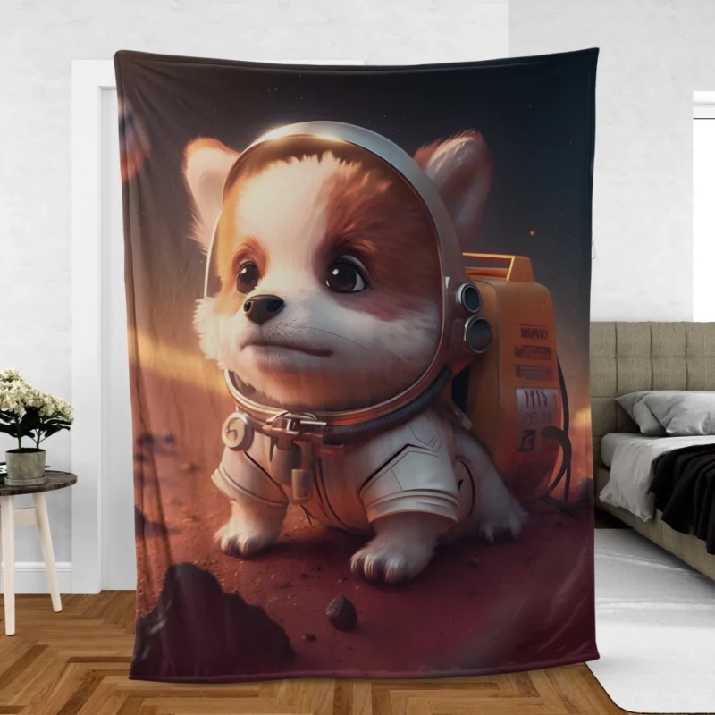 Dog Space Suit Fleece Blanket