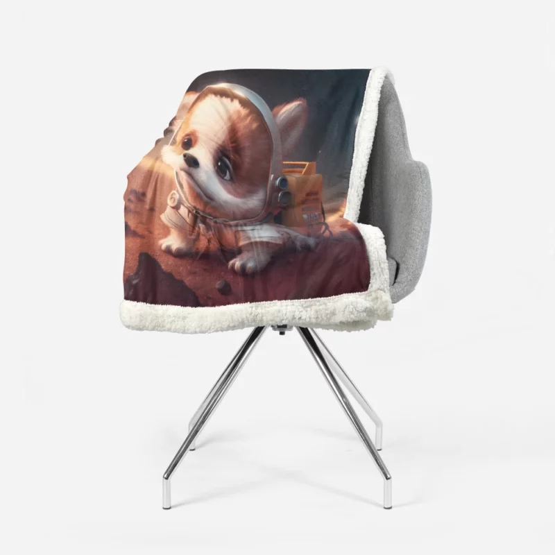 Dog Space Suit Sherpa Fleece Blanket 1