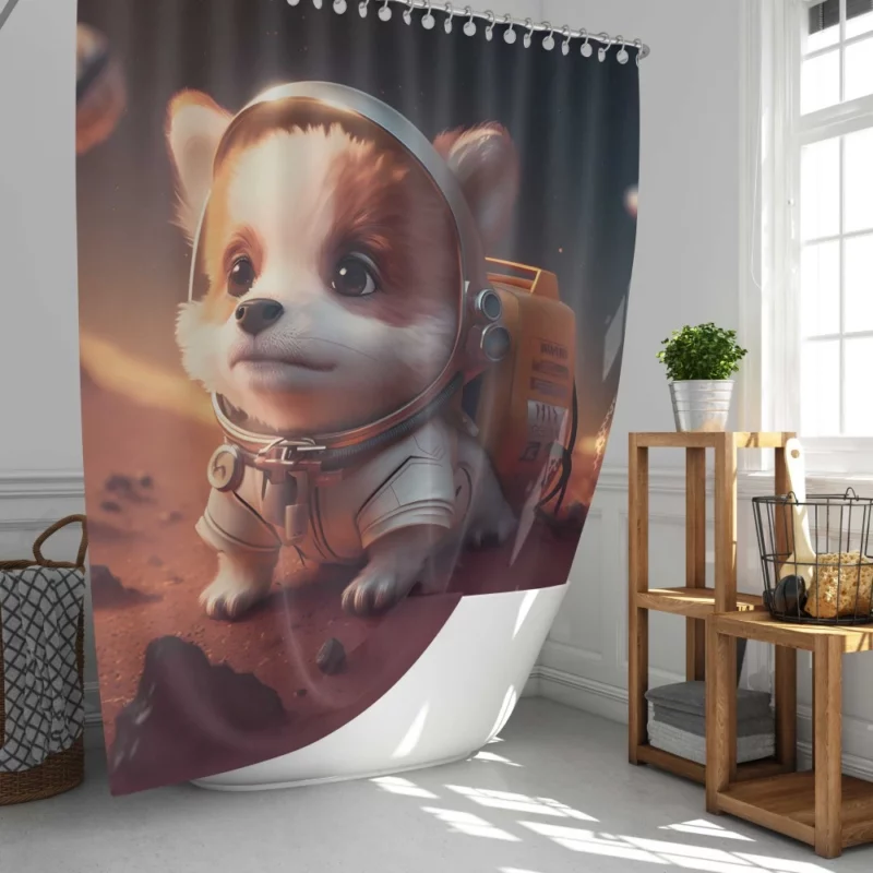 Dog Space Suit Shower Curtain