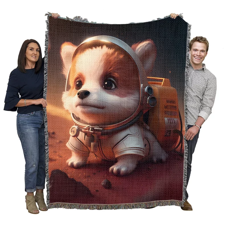 Dog Space Suit Woven Blanket