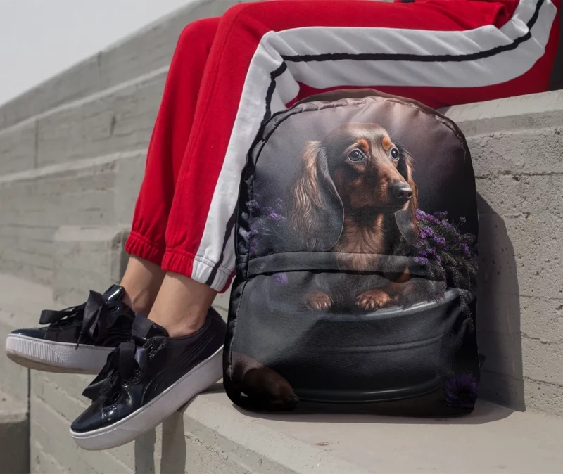 Dog in Purple Pot Backpack 1