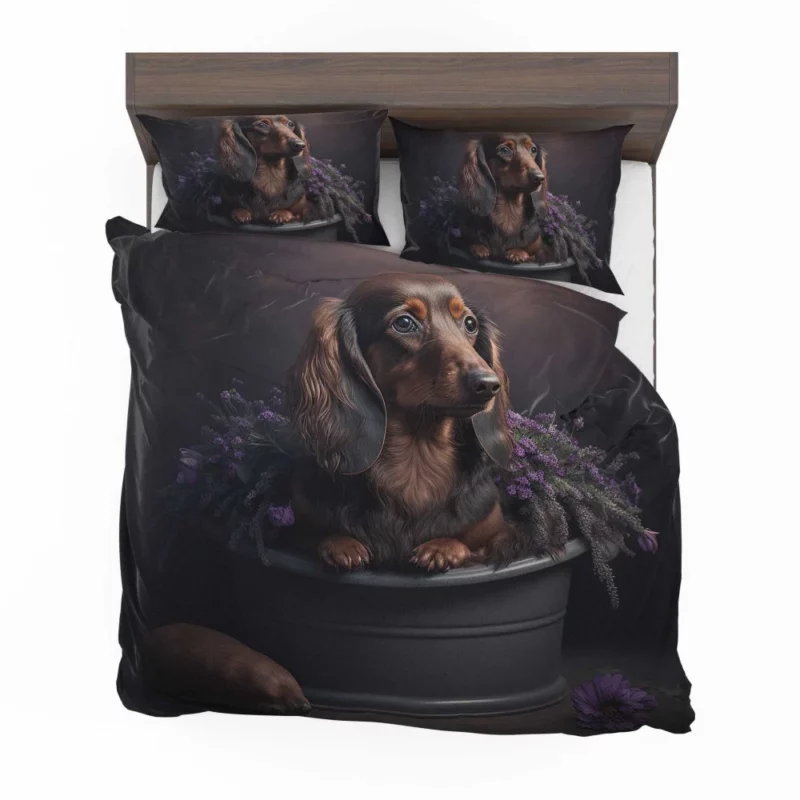 Dog in Purple Pot Bedding Set 2