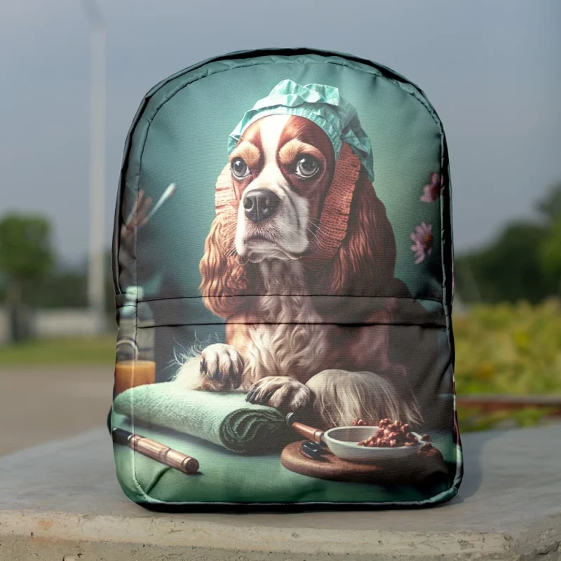 Dog with Blue Cap Painting Print Backpack