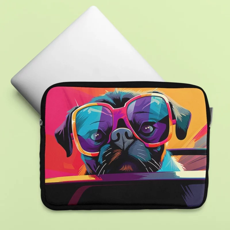 Dog with Sunglasses Laptop Sleeve