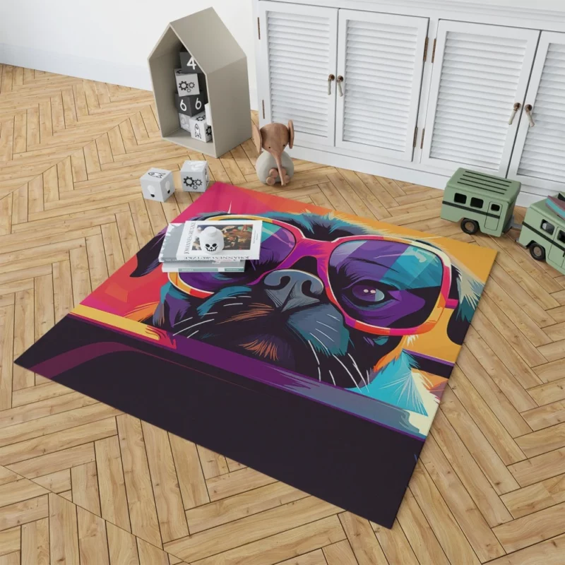 Dog with Sunglasses Rug 1