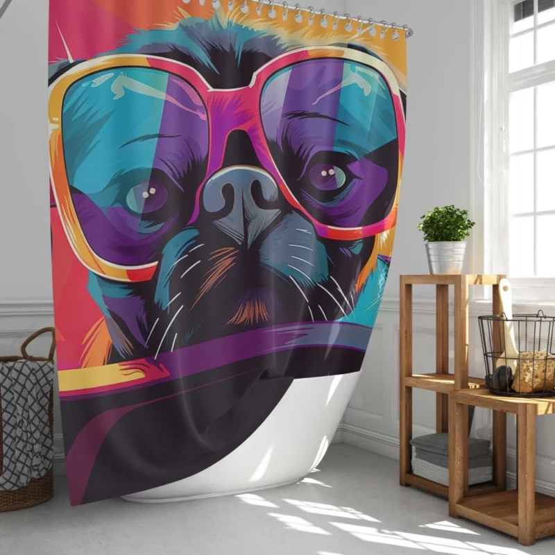 Dog with Sunglasses Shower Curtain