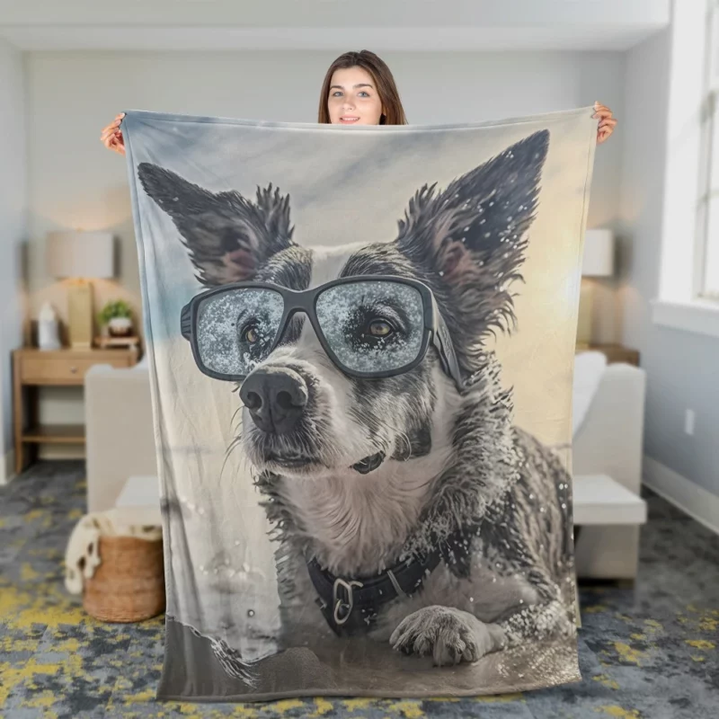 Doggone Refreshing Sky-Water Combo Fleece Blanket 2