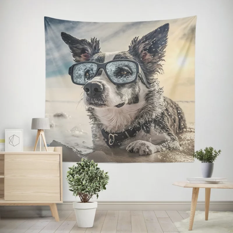 Doggone Refreshing Sky-Water Combo Wall Tapestry