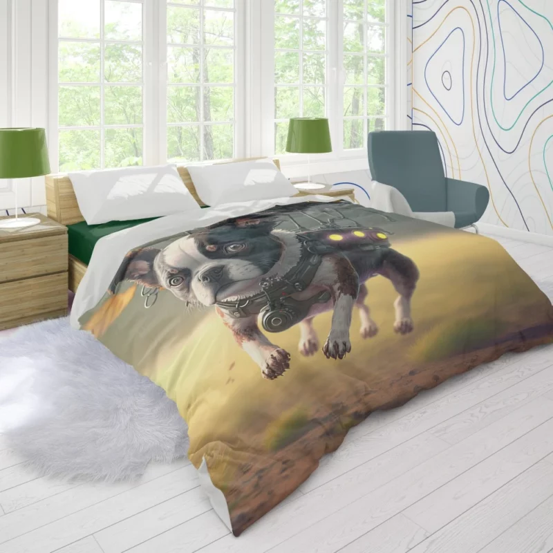 Drone-Dog Outdoors Duvet Cover