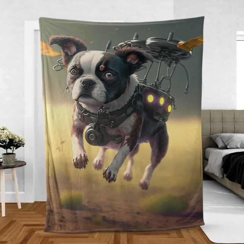 Drone-Dog Outdoors Fleece Blanket