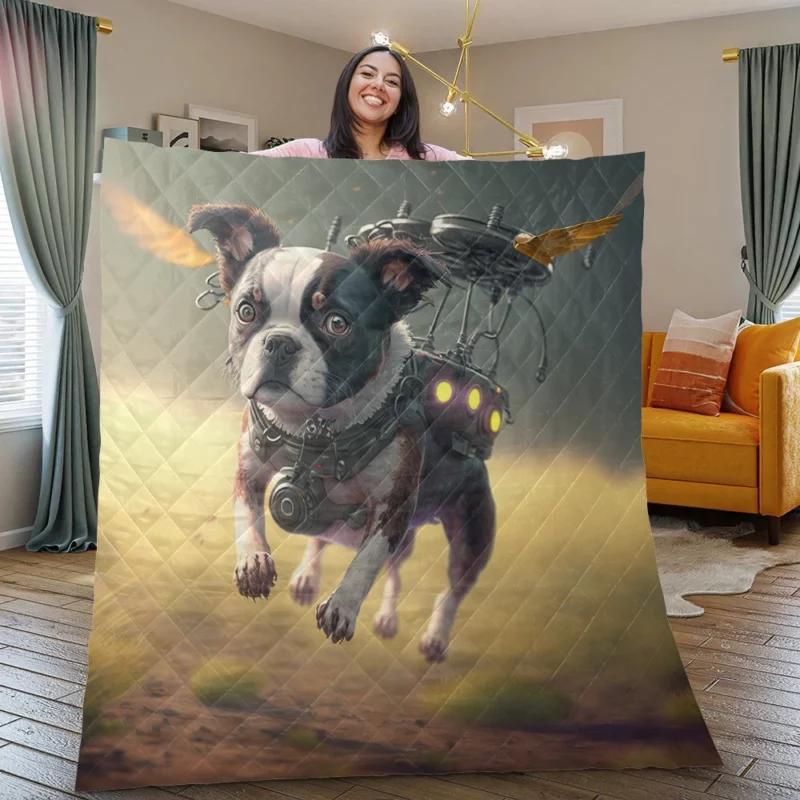 Drone-Dog Outdoors Quilt Blanket