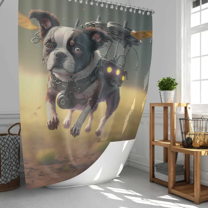 Drone-Dog Outdoors Shower Curtain